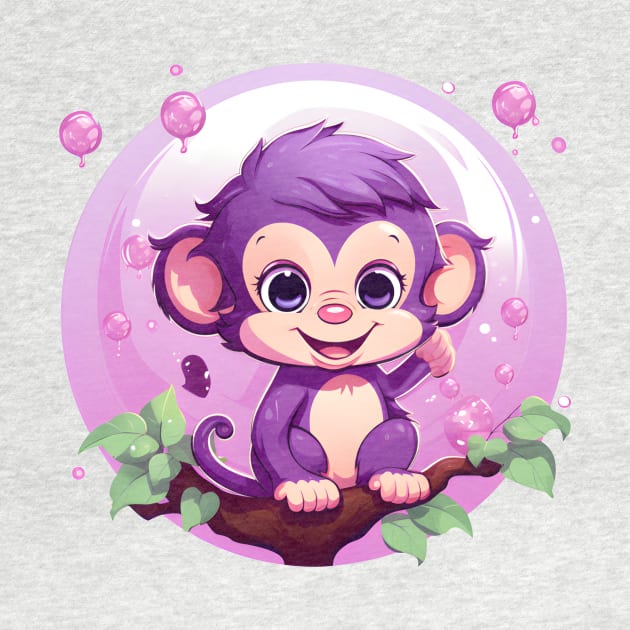 Purple Monkey in a Bubblegum Tree by cesspoolofcool